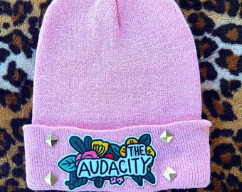Pink beanie, The Audacity - adult one size