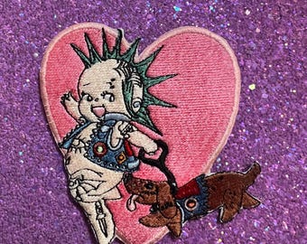Punkybutt logo geborduurd patch