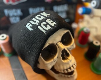 Fuck ice/Abolish ice glow in the dark adult beanie