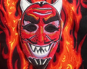 Vintage duivelmasker-patch
