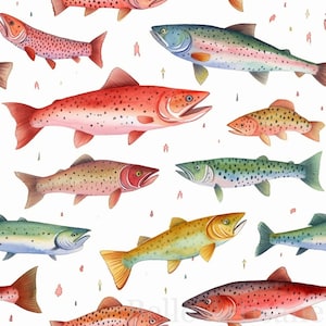 Digital Paper - Trout - SEAMLESS