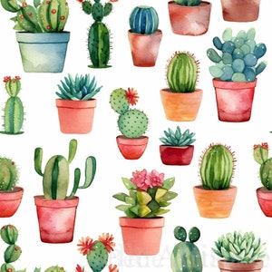 Papier numérique - Cactus - SANS COUTURE