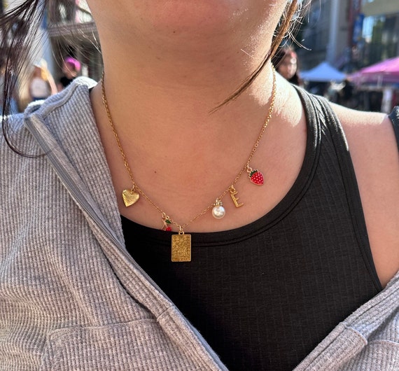 GOLD NECKLACE Design Your Own Custom Charm Necklace Valentines