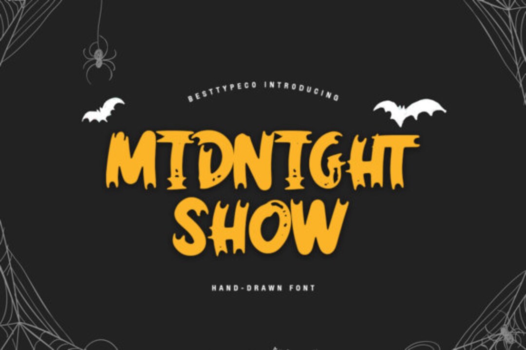 Midnight Show Font Horror Font Script Font Beautiful Etsy
