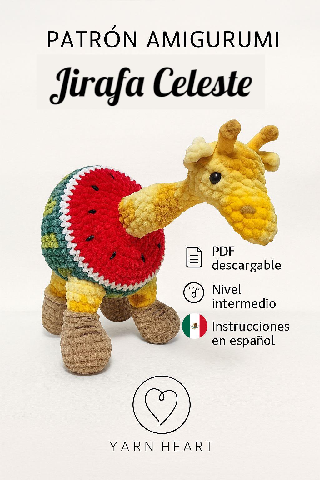 Light Blue Giraffe Watermelon Brainroot Amigurumi Crochet Pattern