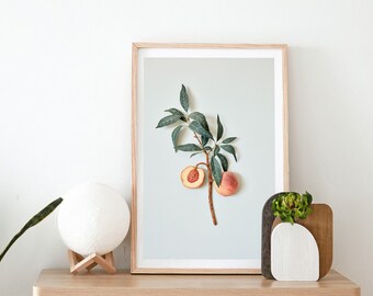 Nature apricot branch, Printable wall art, modern,  green leaf, Positive quotes, Quote print, Best friend gifts, Gift for family