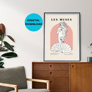 Les Muses poster prints, Greek Muses Wall Artdigital download, Greek Mythology Aesthetic Room Decor, Museum Poster, gift for friend, instant