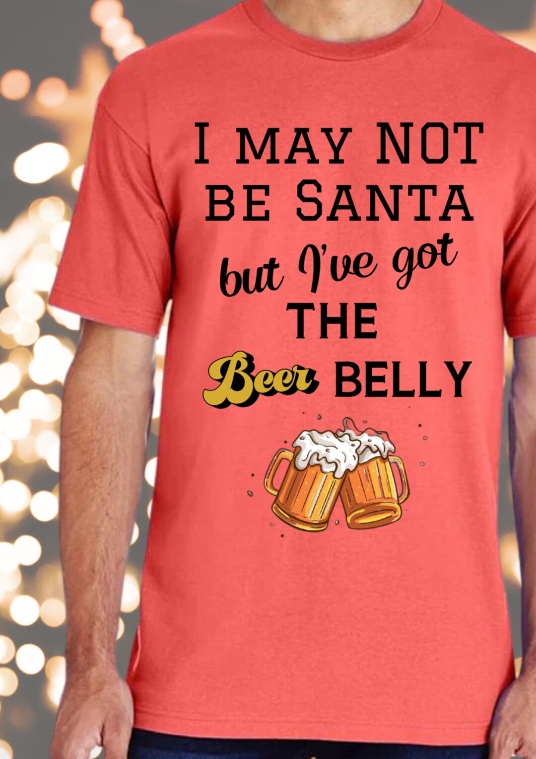 Men's Beer Belly Funny Christmas Tshirt Festive Etsy