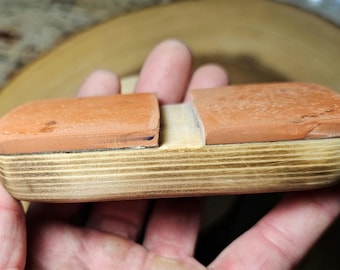 Wood-backed Rubber Pressure Flaking Pad for Flint-knapping