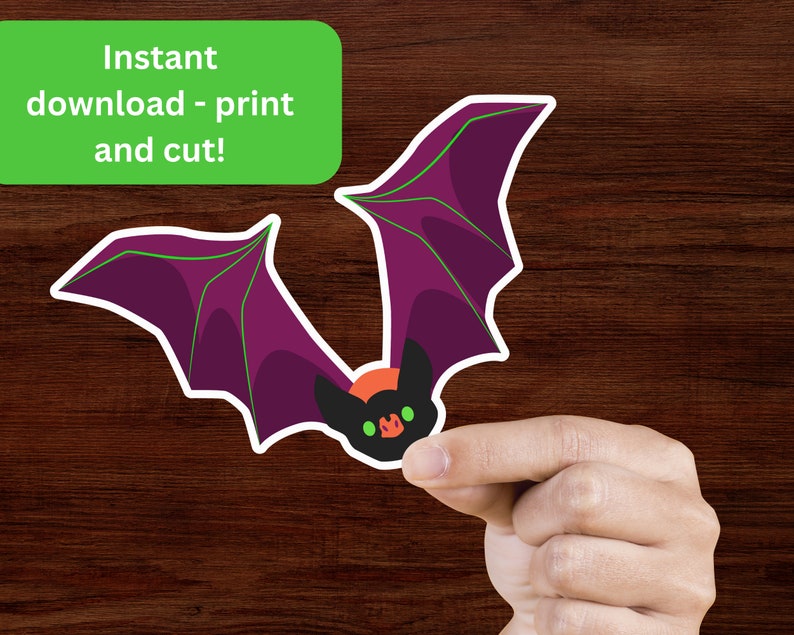 Cute Spooky Printable Stickers Cute Bat Stickers Hi-res PNG - Etsy