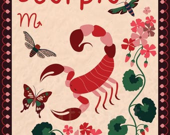 Grafika ścienna ze znakiem zodiaku Skorpiona (do pobrania w formacie PNG)