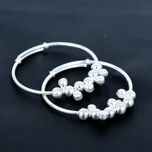 Handmade Pure Silver Baby Bangle Pair: Non-Allergic Unisex Design