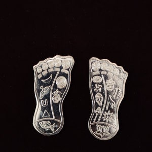 Indian Traditional Silver Goddess Lakshmi Ji Charan Paduka For Wealth