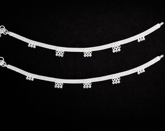 Lichtgewicht puur zilveren enkelbandje Payal 10 inch