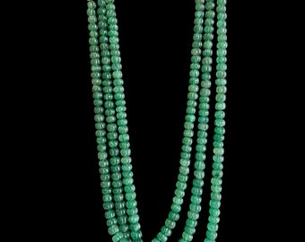 Groene aardbeienkwarts tuimelketting – Statementketting met meerdere strengen edelsteen