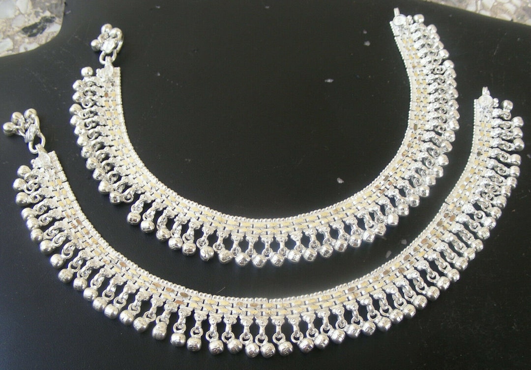 Handmade Pure Silver Indian Payal With Noisy Jingle Bells
