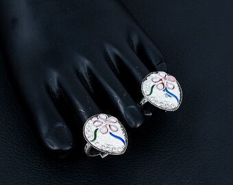 Handmade 925 Sterling Silver Toe Ring Pair Indian Bichiya Pair Adjustable