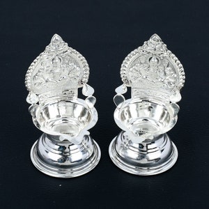 Silver Lakshmi / Kamakshi Deepak (Diya) PAIR