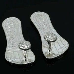 Pure Silver Charan Paduka – Slippers for Krishna, Laddu Gopal, Vishnu Narayana for Pooja