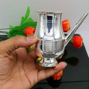 Pure Silver Puja Kalash ,Lord Shiva Silver Utensils With Nozzles