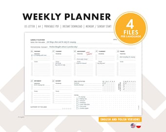 Minimalist Weekly Planner: A4 & US Letter Printable (PDF)