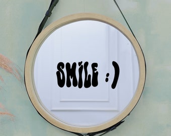 Spiegelaufkleber smile | Personalisierter Spiegel Sticker | Spiegeltattoo Badezimmer Aufkleber