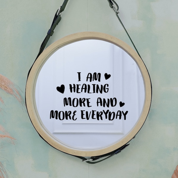 Spiegelaufkleber i am healing | Personalisierter Spiegel Sticker | Spiegeltattoo Badezimmer Aufkleber