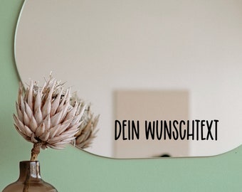 Spiegelaufkleber mit Wunschtext | Personalisierter Spiegel Sticker | Badezimmer Aufkleber | Länge und Farbe frei wählbar