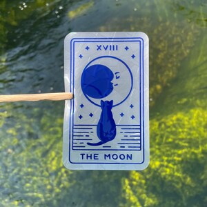 Sonnenfänger Tarotkarte | Fensteraufkleber Katze Tarot | selbsthaftendes Abziehbild | Fensterbild wieder verwendbar