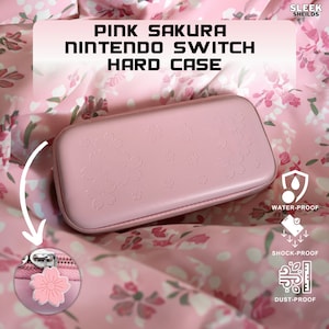 Rose Sakura Flower Skin Shell Sac de transport Switch OLED PU étanche, Étui pour Switch - Étui de transport pour Switch - Switch / Switch Lite