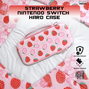 Sac de rangement portable rose fraise pour Nintendo Switch/étui de console OLED pour sac de contrôleur OLED NS Switch accessoires de jeu LD004