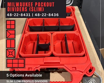 Slim Milwaukee Packout Dividers | Storage Bin Insert for 48-22-8431 & 48-22-8436 | Packout Organiser Upgrades | *FREE AUS SHIPPING*