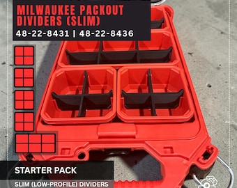Slim Milwaukee Packout Dividers Starter Pack Bundle | Storage Bin Insert for 48-22-8431 & 48-22-8436 | Packout Organiser | FREE AUS SHIPPING