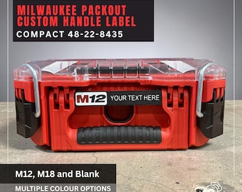 Milwaukee Packout Handle Labels - Personalized for 48-22-8435  | Milwaukee Organiser Handle | Organizer Handle | Milwaukee Accessories