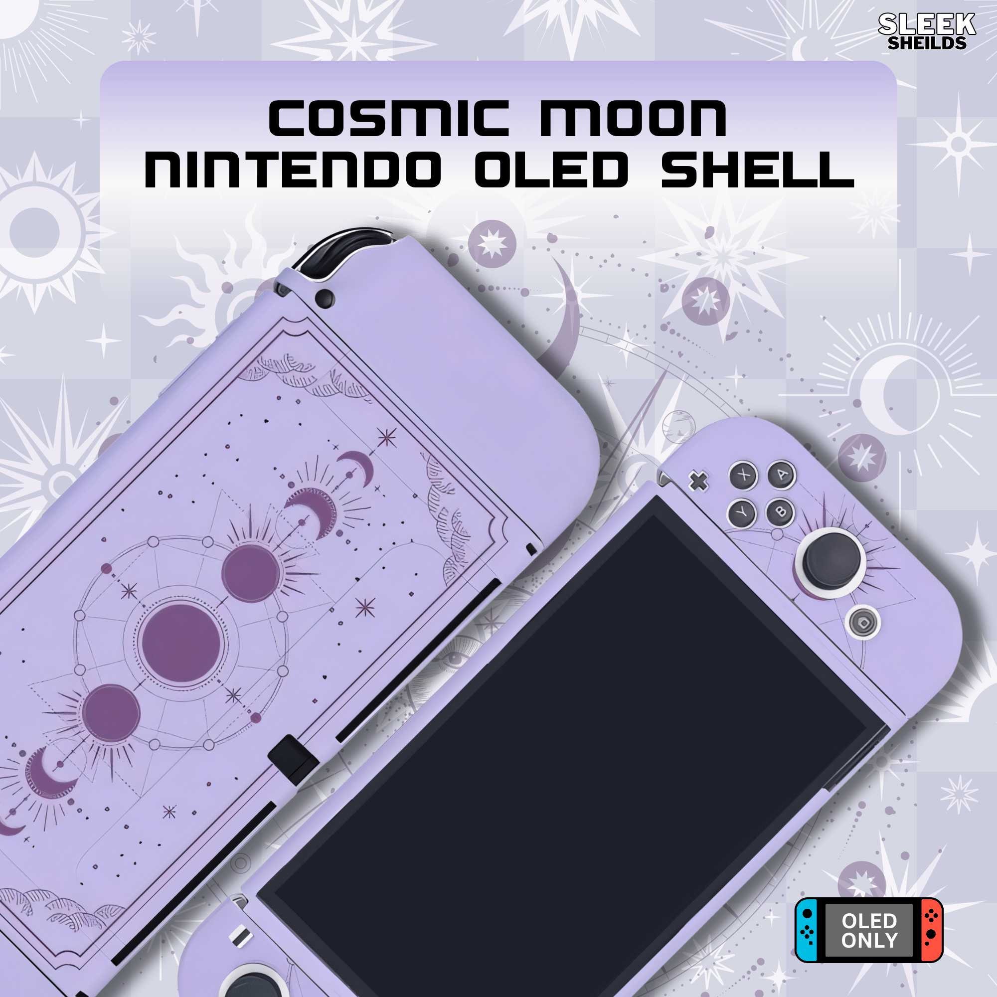 Purple Aesthetic Moon Nintendo Switch OLED Protective Case
