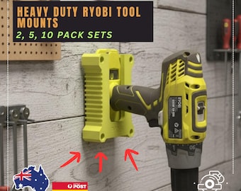 Ryobi Tool Holder Wall Mount | LD ToolForge | 3D Printed Power Tool Storage | Screws Included | Ryobi 18V One+ Organiser