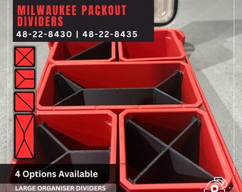 Milwaukee Packout Divider Set Small-Large | Storage Bin Insert for 48-22-8430 & 48-22-8435 | Packout Organizer Upgrade | *FREE AUS SHIPPING*