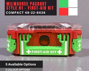 Milwaukee Packout Compact Organiser First Aid Latches/Handle & Label. Multiple Colours  STYLE01 | Packout 48-22-8435  | *FREE AUS SHIPPING*