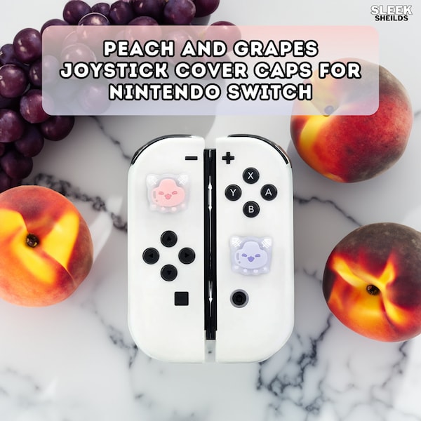 Peach and Grape Joystick Thumb Stick Grip Cap Cover For Nintendo Switch OLED, NS Joy-con Skin Case, Nintendo Accessories, Joycon Caps, LD035