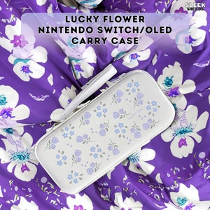 Sac de transport en cuir de fleur porte-bonheur à fleurs Switch OLED PU étanche, Étui pour Switch - Étui de transport pour Switch - Switch / Switch Lite