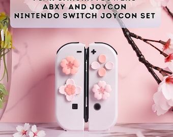 Pink Sakura Flower Set, Thumb Stick Grip Caps, Joy-con Pink Sakura Flower Set, Thumb Stick Grip Caps, Joy-con