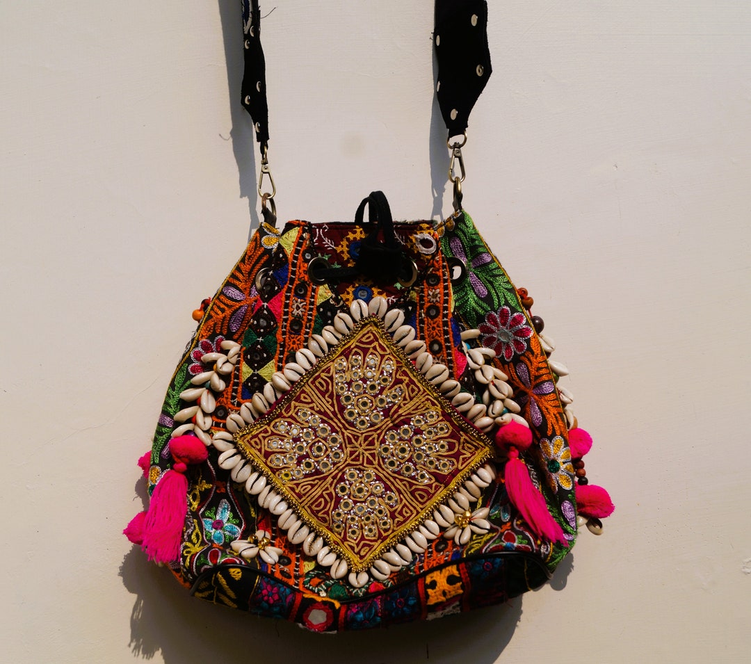 Rare Boho Banjara Embroidery Handbag, Indian Banjara Tote Bag, Banjara ...
