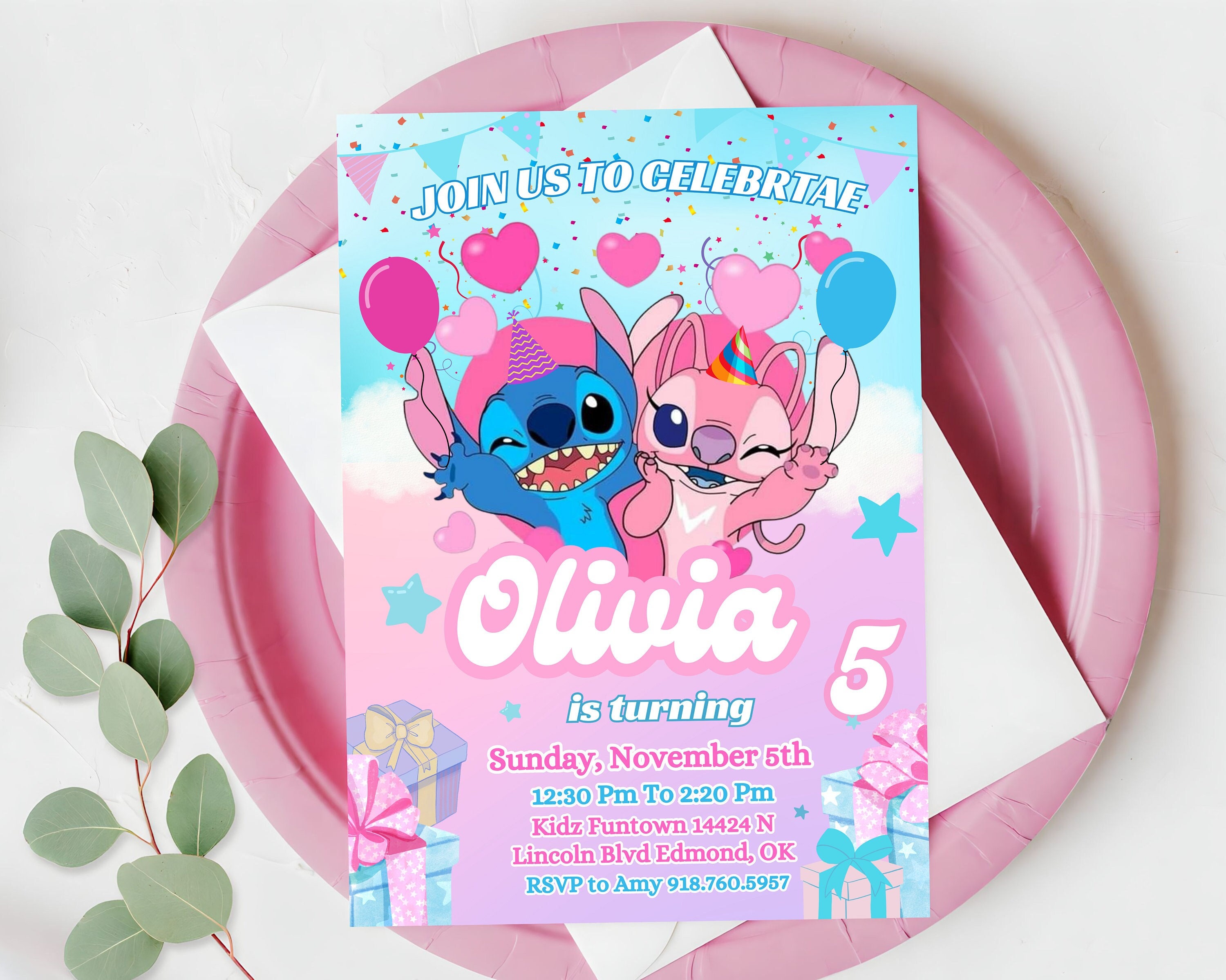 Lilo And Stitch Invitation, Lilo And Stitch Birthday, Lilo And Stitch  Party, Lilo And Stitch Birthday Invitation, Lilo And Stitch Decortaion