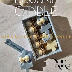 Bomboniera Candele Artigianali, Candele Naturali, puzzle ,Nuvola , BOX degustazione confetti, candele cera naturale