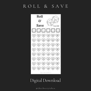 Dice Savings Challenge, Dice Savings game, Roll and Save Challenge, Save and Roll Challenge, A6 Dice Challenge, Printable, low income saving