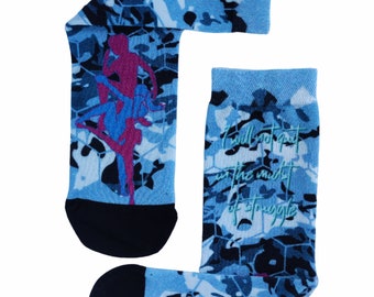 竹製ソックス - 通気性に優れた特別なデザイン - スポーツウーマンの六角形迷彩柄