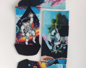 竹製ソックス - 通気性に優れた特別なデザイン - 宇宙飛行士の夢 スカイエンジェル カペラ システィーナ モチーフ