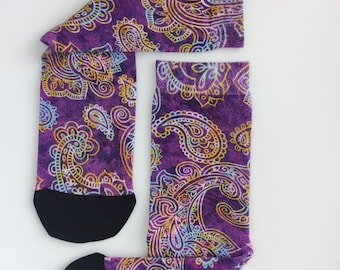 竹製ソックス - 通気性に優れた特別なデザイン - ペイズリーカラーの劣化した絵