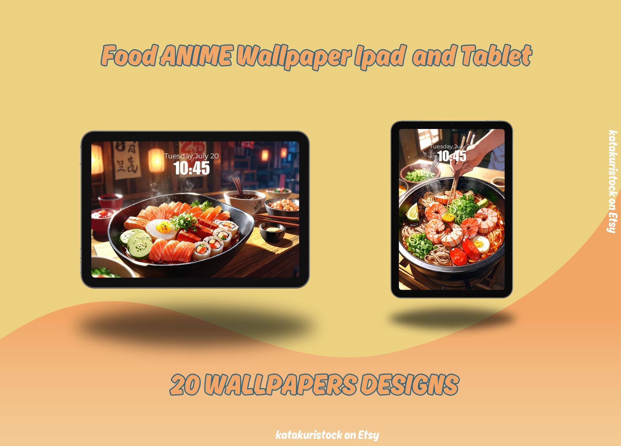 アニメ料理 iPad 壁紙: 日本の料理のロック画面 (デジタルダウンロード アニメ料理 iPad 壁紙: 日本の料理のロック画面 (デジタルダウンロード