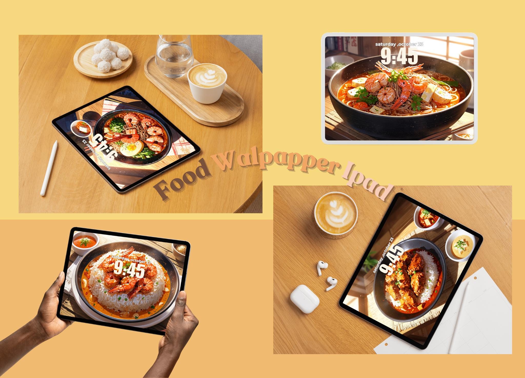 アニメ料理 iPad 壁紙: 日本の料理のロック画面 (デジタルダウンロード